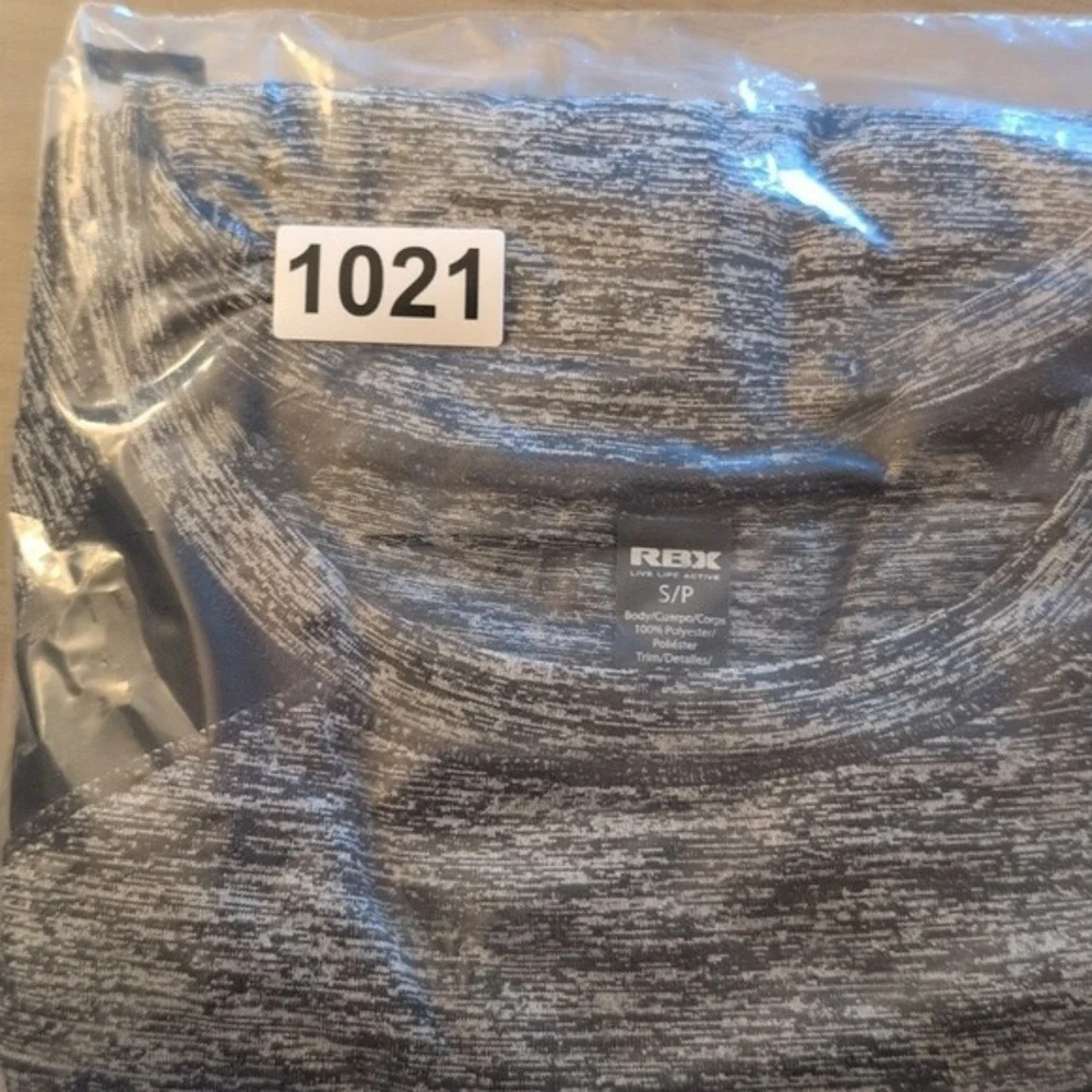 RBX Active Womens Space Dye Long Sleeve Workout Top Grey Black Mesh Thumbholes S